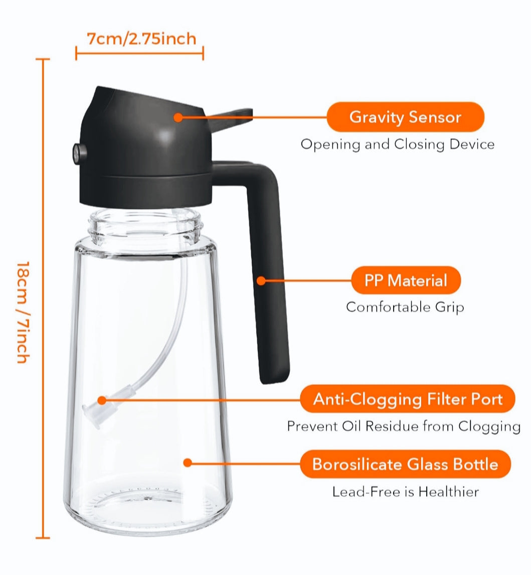 Oil Dispenser Bottle – Leak-Proof Glass Bottle for Kitchen Cooking & Salad Dressing