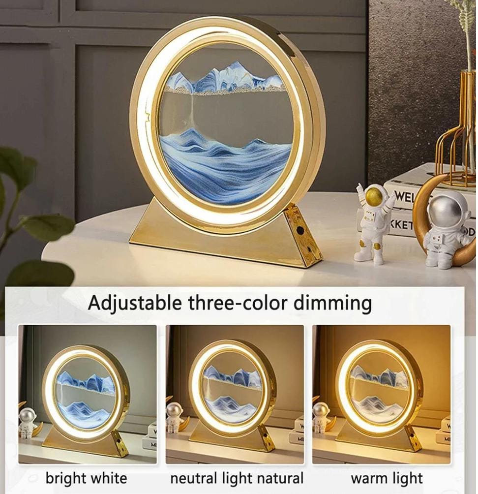 Luxury LED Sandscape Art Lamp – 3D Flowing Moving Sand Frame