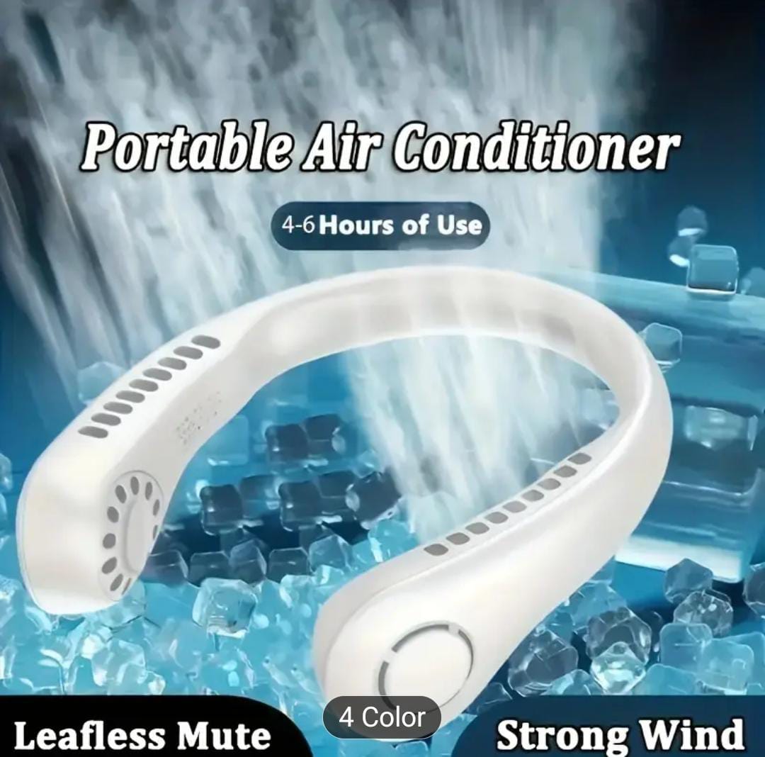 Vaneless Hanging Neck Fan – Hands-Free, Rechargeable Personal Cooling Device