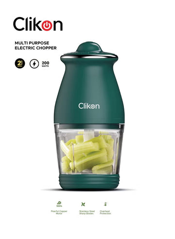 Clikon 200W Electric Glass Chopper – Fast & Efficient Food Processor for Vegetables, Meat & Nuts