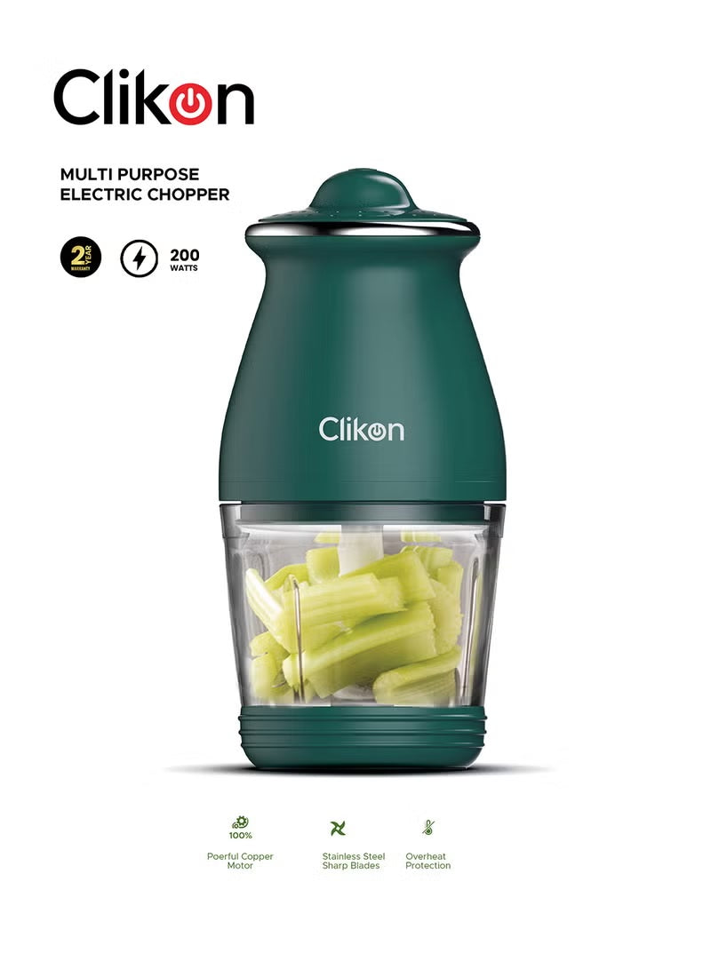 Clikon 200W Electric Glass Chopper – Fast & Efficient Food Processor for Vegetables, Meat & Nuts