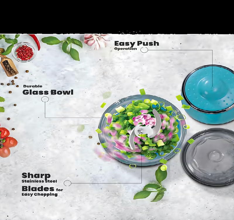 Clikon 200W Electric Glass Chopper – Fast & Efficient Food Processor for Vegetables, Meat & Nuts