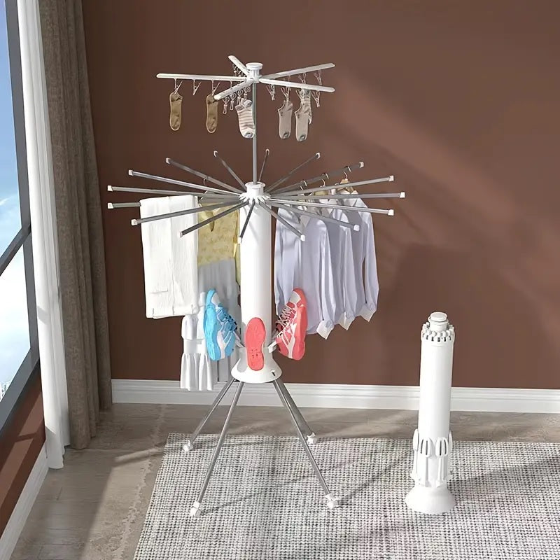 DAYONG Tripod Clothes Drying Rack – Aluminum Foldable Laundry Stand with 16 Rotatable Rods